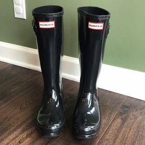 Girl’s Black Patent Hunter Boots